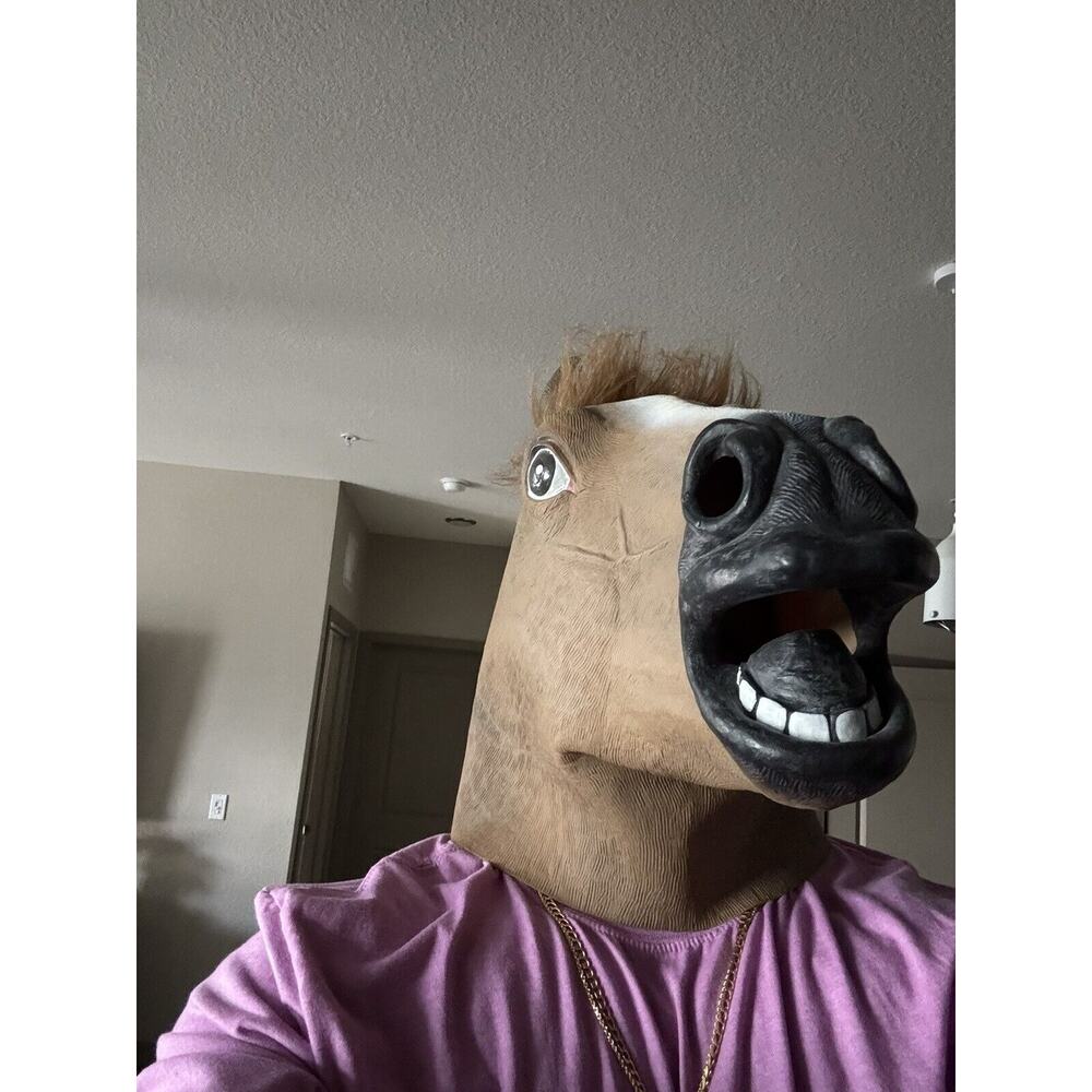 Horse Head Mask Costume Animal Head Halloween Or Fetish